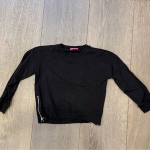 Girls small crewneck sweatshirt with zipper detail